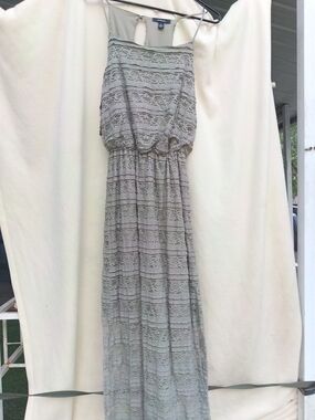 Espresso Olive Green Lace Maxi Dress